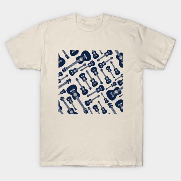 Ukulele Seamless Pattern Light Theme T-Shirt by nightsworthy